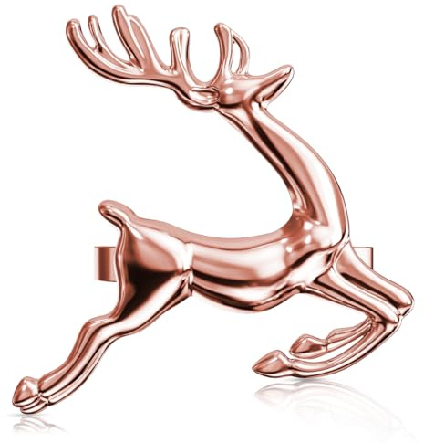 ZeeDix 12 Stück Roségold Serviettenringe Weihnachten Hirsch | Serviettenringen für die Festtafel, Weihnachtsdeko, Hochzeit, Feiern, Bankett und Küche