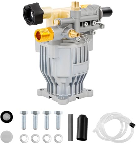 90029 Horizontal Pressure Washer Pump Kit 3300 PSI Power 2.5 GPM 3/4 Shaft Axial Cam Pressure Washer Pump Replacement Compatible with Simpson MorFlex 40224, 40225, 40226, Santoprene 41182 Aluminum