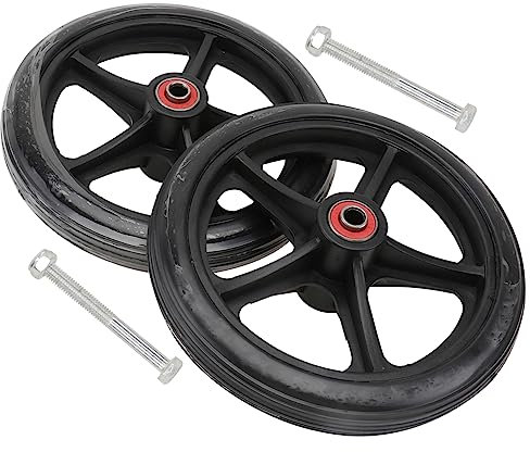 Gatuida 2pièces Roue Avant Fauteuil Solide Pour Fauteuil Roulant Roues De Remplacement Silencieuses Pneus Caoutchouc Polyuréthane Antidérapants Lot Pour Chaise Roulante Installation Fac