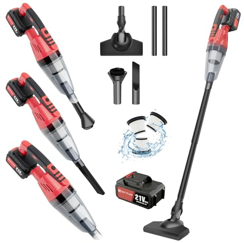 AutoBaBa Powerful Cordless Stick Vacuum Cleaner, 5500PA Suction, 20 Min Runtime, Lightweight & Portable Handheld Vacuum Cleaner with LED & HEPA Filter for Home, Car, Stairs, Hardwood Floors, Pet Hair