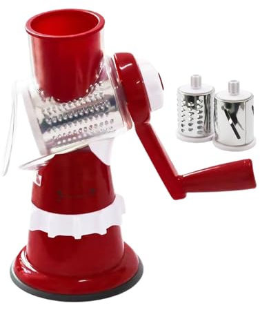 Gazocua Tagliere,Grattugia alimentare rotante,Grattugia con manovella,Manovella Robot da cucina,Utensile da cucina per pera,Foraggio noci,Pomodori,Patate,Carote,Cetrioli