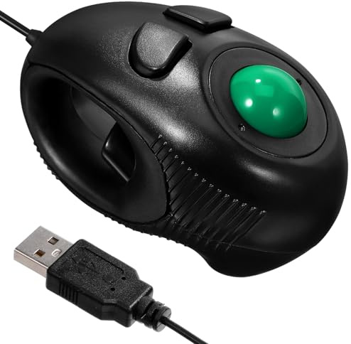 HEALSOPTHY Mouse Mini Cablato con Trackball Design Ergonomico e Scorrimento Portatile e Facile Usare per Computer e Laptop