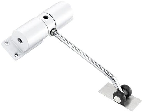 Einstellbare Türfeder Türschließung Automatischer Türschließer for Holz-, Metall-, Feuer- und Glastüren, 20–40 kg, Weiß/Schwarz