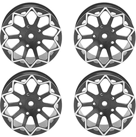 RC Wheels Rims CNC Aluminum Alloy 52mm Diameter Wheel Hub Improve Performance Applicable 1/10 Drift On Road Racing Car (Black)