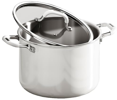 Large Ceramic Nonstick Stockpot with Silicone Handles & Lids Versatile 28cm Pasta Pot for Home Kitchen & Restaurant Cooking Ideal for Soups Stews & More