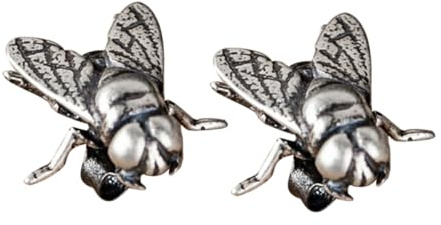 OKUMEYR Boucles D'oreilles Puces Style Punk Délicat Forme Mouche en Argenté S925 Résistantes à L'oxydation Femme pour Rendez-remise de Diplôme