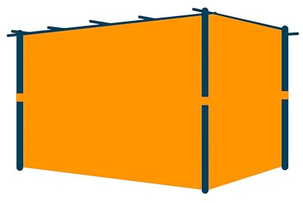 PRIMEYARD Seitenteile für Pergola Classic 3x4 m - ca. 180 g/m² Polyester - mit Schienensystem und Reißverschluss - grau