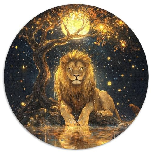 Löwen Puzzle 1000 Teile Rund Fur Erwachsene Und Kinder Tieres Haustiers Cute Legespiel Geschicklichkeitsspiel Geschenk Fordernd Kleinkinder 1000pcs (67.5x67.5cm)