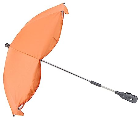 Akozon Parasol de Cochecito Universal de Akozon 14in con Protección UV - Paraguas de Cochecito para Bebés Ajustable para el último Tono Solar (Naranja (pegamento plateado))