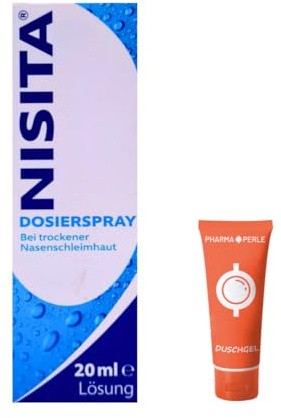 Nisita Dosierspray 1x 20 ml I Isotonisches Nasenspray zur Befeuchtung & Reinigung I Löst Borken & Krusten I Konservierungsstofffrei I Für Klein & Groß I Spar-Set plus Pharma Perle give-away