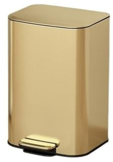 Poubelle, Poubelle de Cuisine à pédale en Acier Inoxydable avec Couvercle Fermeture Douce et Sac Amovible, pour l'intérieur(Gold,S)