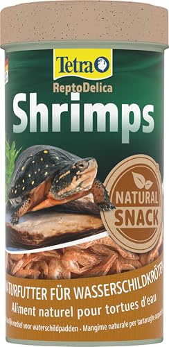 Tetra ReptoDelica räkor sköldpaddsfoder – naturfoder från hela räkor, 250 ml burk