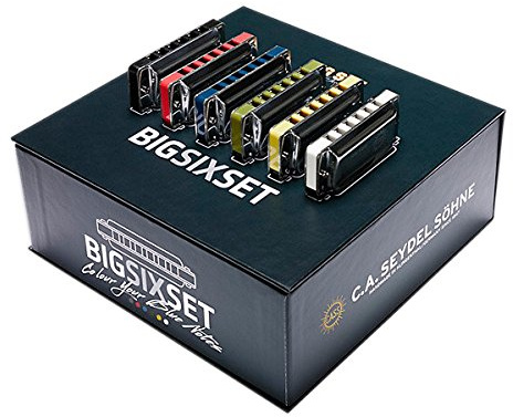 Seydel Big Six Set - Mundharmonika-Set - Schwarz, Lava, Himmel, Oliv, Gelb