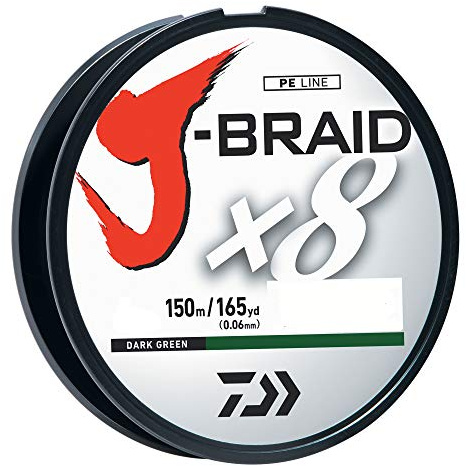 Daiwa J-BRAIDX8, Filler Spool, Dark Green, Mono Dia.= 8lb.