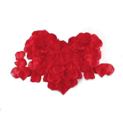 1000PCS Artificial Red Rose Petals, Premium Silk No-Taste Waterproof for Valentine's Day Decorations, Wedding, Anniversary, Proposal, Romantic Bedroom & Party Decorations