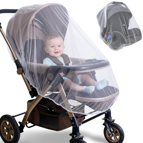 Baby Moskitonetz für Kinderwagen | Netz für Babyschale & Stubenwagen | Insektenschutz für Buggy | Universal Mückennetz & Fliegennetz