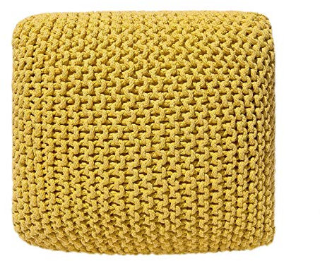 Beliani Moderner Pouf in Gelb 55 x 50 x 31 cm rechteckig Conrad II