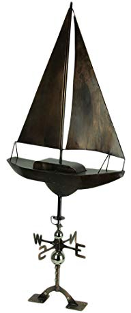 Things2Die4 Wetterfahne für Segelboote, mit Dachmontage, kupferfarben
