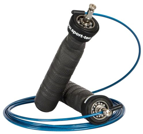 Sport-Tec Speed Rope Hüpfseil Springseil individuell einstellbar verstellbar für Fitness-Training inkl. 2 Gewichten