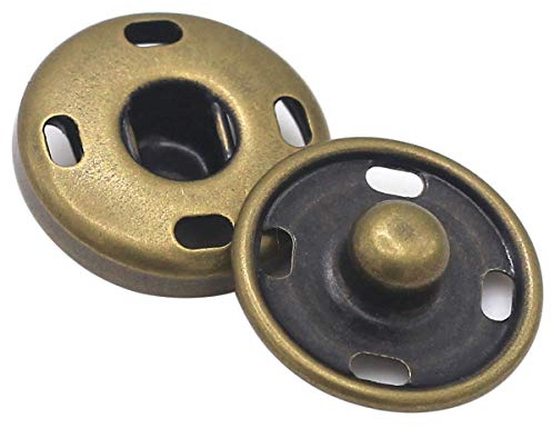 Druckknöpfe zum Aufnähen, antikes Messing, 50 Sets 10 mm | 50 Sets rostfreie Druckknöpfe