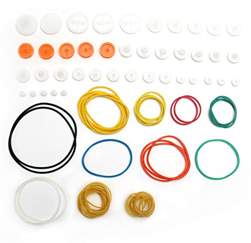 Fielect 84 Type Plastic Gears Set Plastic Belt Pulley Gears Combination for DC Motor DIY Model Toys