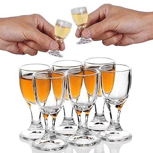 REATR 6Pcs 12ml, 0.4 oz Verres à Shot Glass Mini Vin Shot Verres Shooter Vin Liqueur Esprit Sake Alcool Tasses Petit Verre à Boire pour Tequila Vodka Verre à vin Tasse de pub Chinese Baijiu Glass