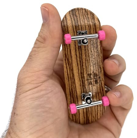 Teak Tuning Prolific Komplettes Griffbrett mit verbesserten Komponenten, Pro-Board-Form und Größe, Lagerräder und Achsen, 32 mm x 97 mm, handgefertigtes Holzbrett, Pink Zebra Edition