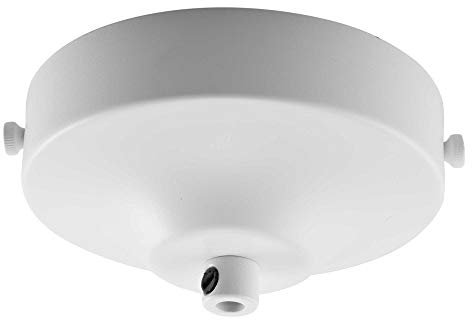 ElekTek Rosone da soffitto concave con diametro 100 mm con staffa cinturino e serracavo. Finiture metalliche e verniciate a polvere Bianco