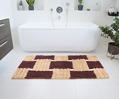 MeralHome Badezimmerteppich Kaffee groß 80 x 150 cm, weich rutschfest waschbar Badematte, Badteppich für Badezimmer, Badvorleger für Bad und Toilette