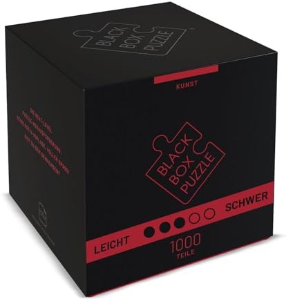 Black Box Puzzle 1000 Teile, Blackbox Puzzel mit Überraschungs-Motiv ohne Vorlage, Impossible Puzzle schwer für Erwachsene und Kinder ab 14 Jahren, Puzzle Box Kunst Edition 2021