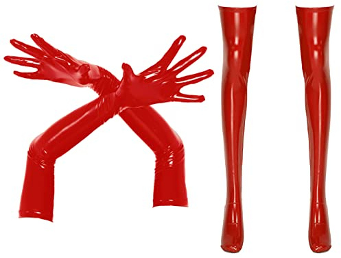CHICTRY Womens PVC Leather Long Gloves Stretchy Opera Length Finger Gloves Evening Party Dress Up