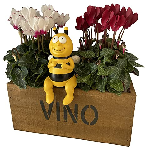 OF Gartenfiguren süsse Bienen Kantenhocker im Blumenbeet - Deko Figuren Tierfiguren Biene (Klein, 15cm), Mehrfabig