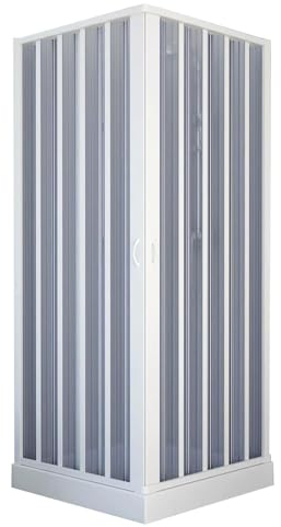 Decorspace - Cabina de ducha angular Flex con apertura central de banda ancha con fuelle reducible, Made in Italy (70 x 70 cm, banda estrecha)