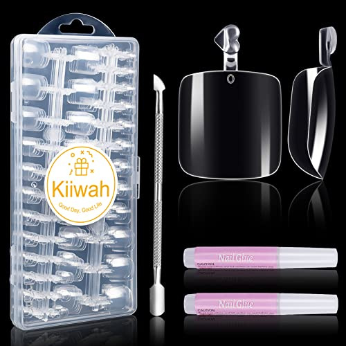 Kiiwah 240 Stück Falsche Zehennägel, 12 Größen Klare Künstlich Zehennägel zum Aufkleben, Full Cover Acryl Künstlich Fußnägel Tips mit Box für Damen Frauen Nagelkunst DIY