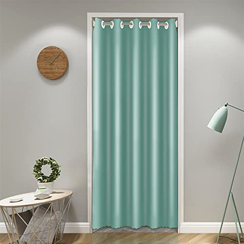 SK Studio Vorhang Blickdicht Thermo Gardinen mit Ösen Türvorhang Kälteschutz & Wärmeisolierend für Schlafzimmer Tür Schrank Vorhang Grün, 120x180cm