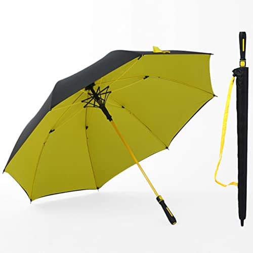 REOTEL 52in Golf Regenschirm, Double-Layer Sonnenschutz Regenschirm, Regen oder Sonnenschein Regenschirm wasserdicht, für Golf, Camping, Wandern, Backpacking,Gelb