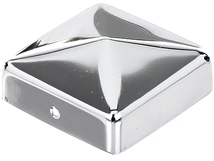 siwitec Pfostenkappe für Holzpfosten | 70 x 70 mm | flach/Pyramide | Zaunkappen aus Edelstahl | Abdeckkappe für Zaunpfosten | Pfostenabdeckung