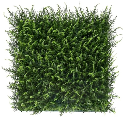 BONERVA Jardín Vertical Artificial Halepensis 100x100 cm, 1m², Pack 4 Paneles 50x50 cm Montables, Muro Vegetal Decorativo con Protección UV para Interior y Exterior