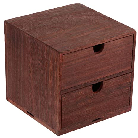 FUNOMOCYA Vintage Aufbewahrungsbox mit Schubladen, Vierlagig, Coffee