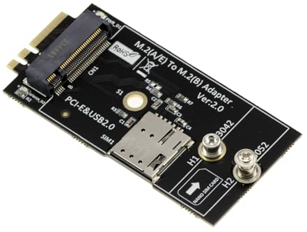 KALEA-INFORMATIQUE Adaptateur M2 B Key et Nano SIM vers M.2 E A Key pour Carte Module 3G 4G 5G et WiFi, Support des Cartes Type USB et PCIe