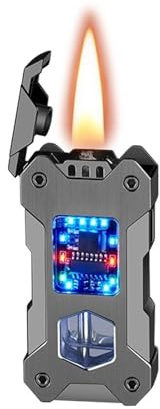 Allumage par gravité par induction intelligente briquet coupe-vent réutilisable 2024 briquet à kérosène multifonctionnel grande capacité fenêtre d'huile visible briquet en métal pratique (sans carbura