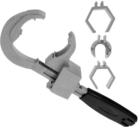 JECOMPRIS Versatile Adjustable Basin Wrench Household Plumbing Spanner Curved Teeth for Bathroom Sink Installation and Pipe Maintenance