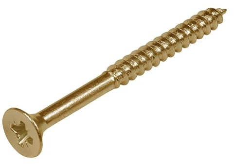 6x60/40 mm Konische Holzschraube mit unvollständigem Gewinde, zinkgelb (50, zinkgelb, 6x60/40 mm)