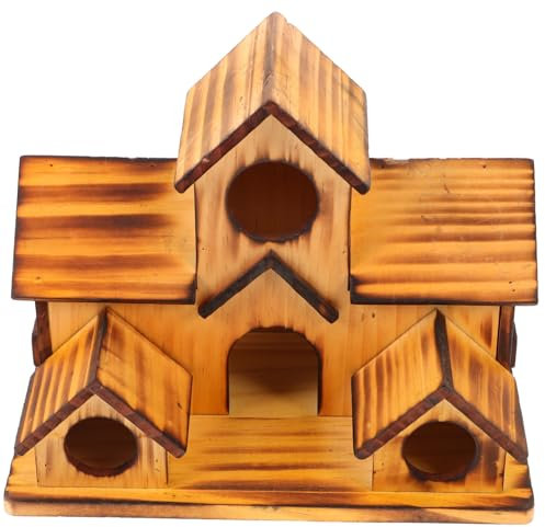 Yardwe Villa degli uccelli stanza della casa degli uccelli nido mangiatoia per mangiatoie per casetta per ni casetta per da giardino di legno Coffee