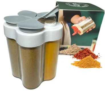 Fleurs de Safran® BOX épices 5 en 1-Curcuma,Cumin,Ras el Hanout, Gingembre,Sel- Pour Barbecue, Tagines, couscous, Grillades- Légumes- 100% Naturel, VEGAN, HALAL, gain de PLACE