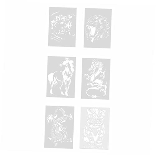 DIYEAH 6stücke Teilige Cartoon-tier Malschablone Hohle Malvorlage Diy-zeichenvorlagen Für Junge Mädchen Jungen Und Mädchen Leicht Tragbar Zufälliger Stil