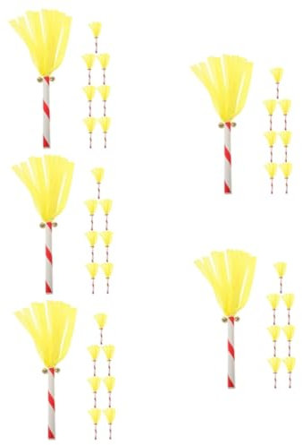 TOYANDONA 5 Sätze Donnerstöcke Krachmacher Kind Führend Poms Metallisch Party Pompons Blau Cheerleading Sport-jubelgeschenke Pompon- Cheerleader-pompom-stick Pvc Gelb 8 Stücke * 5