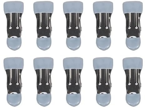 Lot de 10 pinces à linge en acier inoxydable avec crochets sans trace pour suspendre les chaussettes, les placards, les draps