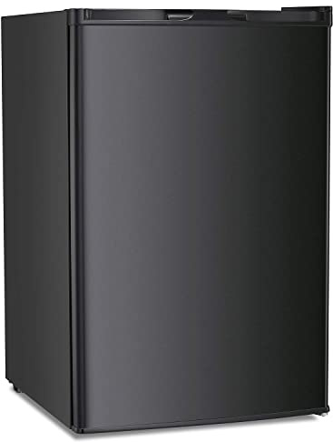 Antarctic Star Upright Freezer 3.0 Cu.ft, Compact Mini Freezer with Reversible Single Door, Temperature Control, Removable Shelves, Small freezer Stainless Steel for Dorms Home Office, Black