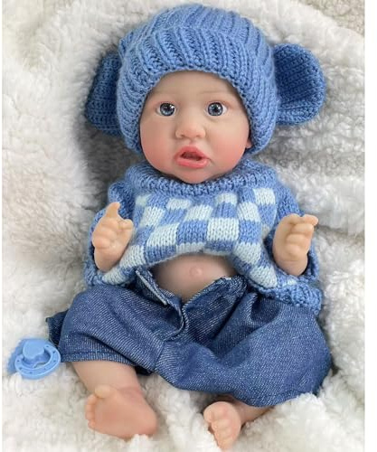 YIHANGG 30cm Reborn Baby Junge Vollsilikon Lebensecht Babypuppen wie Echt Reborn Puppe Neugeborenes Geburtstag Weihnachten Geschenk